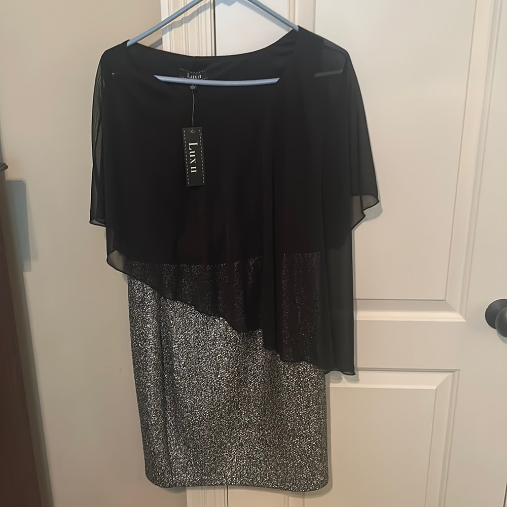 Black and silver cocktail dress